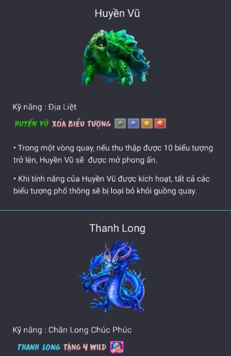 Kỹ năng đặc biệt của Tứ Thần Thú