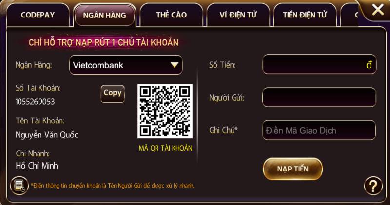 Nạp tiền ClubV qua ngân hàng – an toàn và truyền thống